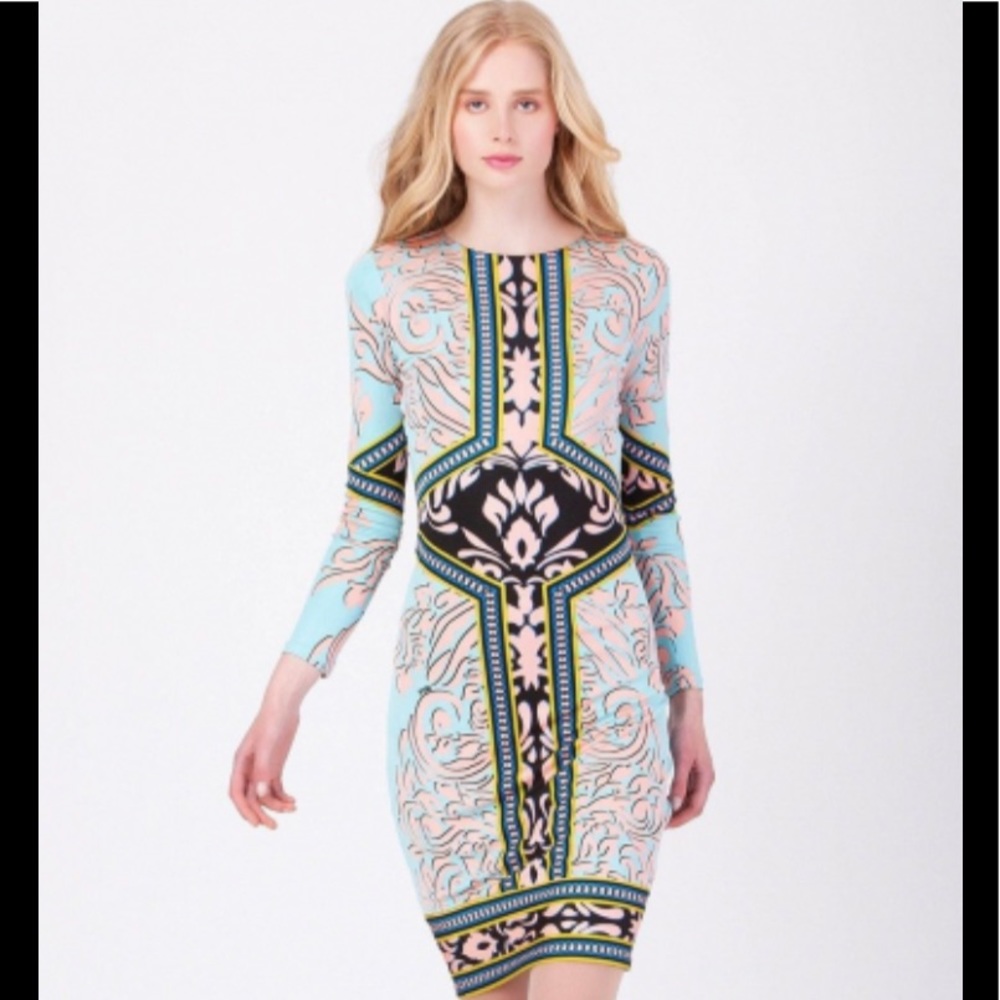New Hale Bob Oksana Turquoise Sheath Dress Size M
